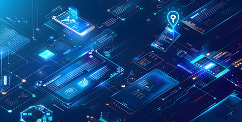 vector abstract security system concept with a fingerprint on technology background design