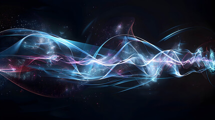 Wall Mural - Abstract Background with Glowing Blue and Pink Waves