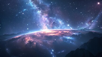 Wall Mural - a view of a very large and colorful star filled sky