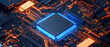 © Mahmud - A close-up view with the acronym CPU displayed on a microchip, representing the concept of Central Processing Unit design