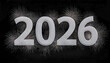© edu_mngs - Happy 2026 with white letters on black background