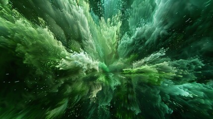 Abstract ethereal green explosion