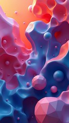 Artistic 3D graphic shapes background, with a futuristic aesthetic