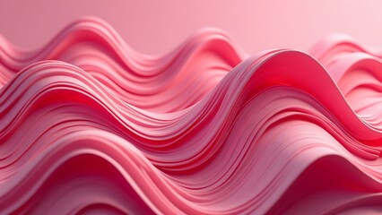 Wall Mural - Pink 3D Waves arranged to create a Colorful abstract background