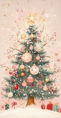 Wall Mural - Christmas New Year holiday poster creative art style. Background cover greeting card and invitations