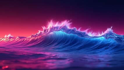 Wall Mural - Wave abstarct neon background