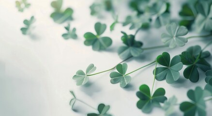 Poster - Close-Up of Shamrock Leaves on a Soft Surface