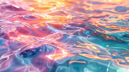 Wall Mural - Prismatic Water Dynamics: Water dynamics rendered with prismatic colors, creating a dynamic and colorful abstract scene.