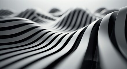 Wall Mural - Soft Gray Fabric Waves Undulating Gently Under Soft Light