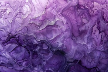 Canvas Print - Layers of translucent purple and white paint blending together in an abstract composition, Layers of translucent purple and violet paint blending together