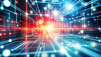 Binary code blue technology background science, network computer digital internet