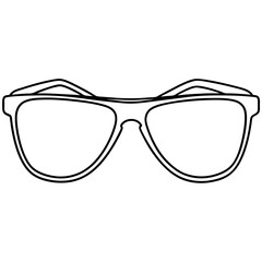 Sticker - Sunglasses isolated on line art vector