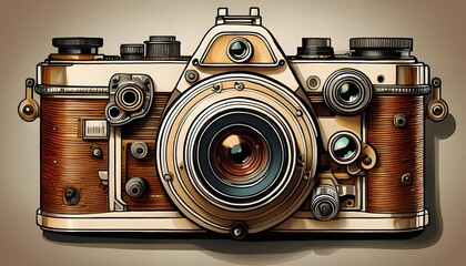 Wall Mural - Vintage photo camera isolated