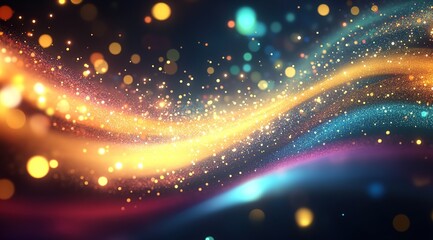 Poster - Abstract starry galaxies infinite in time and space, vibrant color tones and hues, luminous