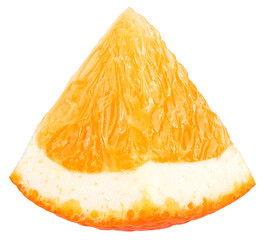 Poster - Juicy slice of fresh orange fruit isolated on a white background