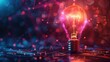© Игорь Розводовский - light bulb with glowing lines on dark background, concept of innovation and idea in technology business.