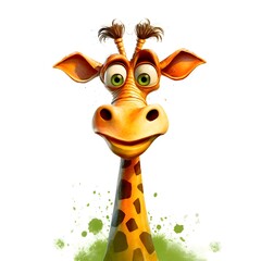 Wall Mural - CRAZY ANIMALS GIRAFFE CARICATURE