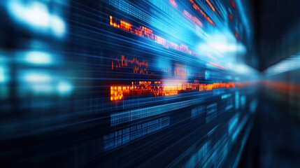 Wall Mural - dynamic abstract image showcasing vibrant data streams with light effects, perfect for technology an
