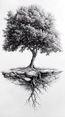 creating a tree with intricate roots in a detailed sketch pictures