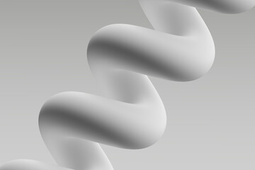 Wall Mural - curved white sculpture against a gray background showcasing an abstract twist design