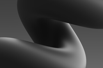 Wall Mural - abstract black and gray curves create a fluid design in a minimalist composition