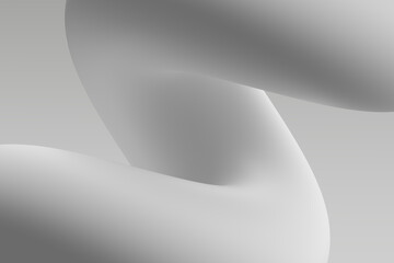 Wall Mural - abstract white sculpture with smooth curves and subtle shadows in a minimalist setting