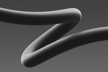 Wall Mural - abstract black and white curves intertwined against a smooth gray background
