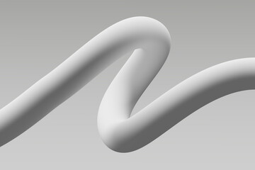 Wall Mural - curved white object on a gray background illustrating smooth lines and shapes