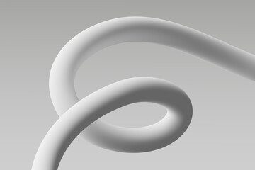 Wall Mural - abstract white curved line wrapping around itself against a light gray background