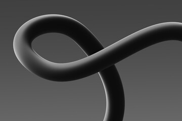 Wall Mural - a black twisted line creates an infinity shape against a gray background