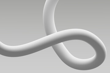 Wall Mural - curved white ribbon twisting gracefully against a soft grey background