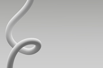 Wall Mural - abstract white spiral sculpture on a gray background in a modern art setting