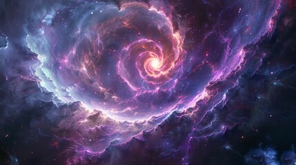 vibrant spiral galaxy: a spiral galaxy with vibrant colors like violet and turquoise swirling into i