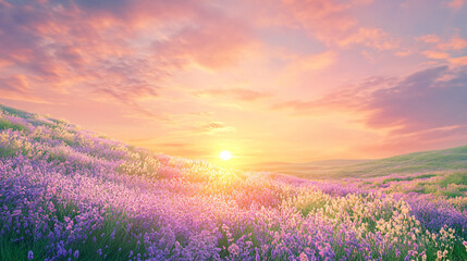 Lavender Field Sunset: A Purple Paradise