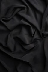 Poster - Black fabric folded creating abstract shapes background