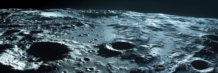 Wall Mural - a view of a moon with many craters and a blue sky. the moon appears to be in the middle of a space s