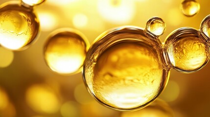 Wall Mural - Golden Bubbles on Background