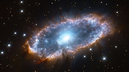 Wall Mural - stunning galaxy, stars and dark, swirling dust clouds in space. the center of the nebula is illumina