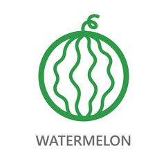 watermelon, watermelon line icon vector illustration. Line vector icon on white background. High quality design element. Editable linear style stroke. Vector icon.