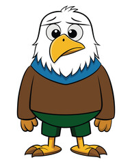 Wall Mural - A sad eagle cartoon character design