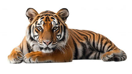 Wall Mural - bengal tiger isolated on white and transparent background