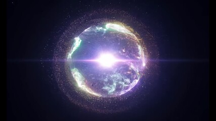 abstract cosmic sphere with bright lights