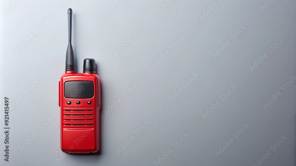 Red modern handheld transceiver with sleek design on background ...