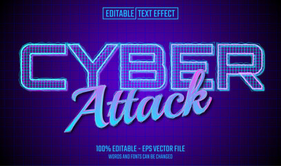 Wall Mural - cyber attack editable text effect