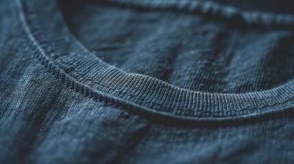 A close-up of a t-shirt's neckline and stitching, emphasizing craftsmanship and attention to detail.