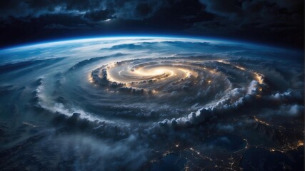 Wall Mural - a spiral of clouds in the sky. ai.
