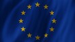 © DC Studio - 3D rendering of European Union flag used as symbol of representative democracy alliance organization. Waving EU blue national flag with yellow stars in center, patriotic concept