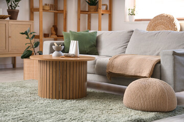 Wall Mural - Palo Santo with incense on table in living room interior