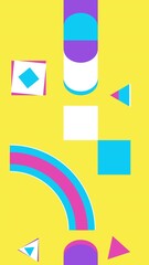 Wall Mural - abstract loop geometric motion design. geometric shape animation in bright colors. vertical 4k resol