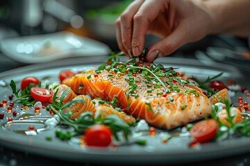 Sticker - Salmon with Greens, a Culinary Delight